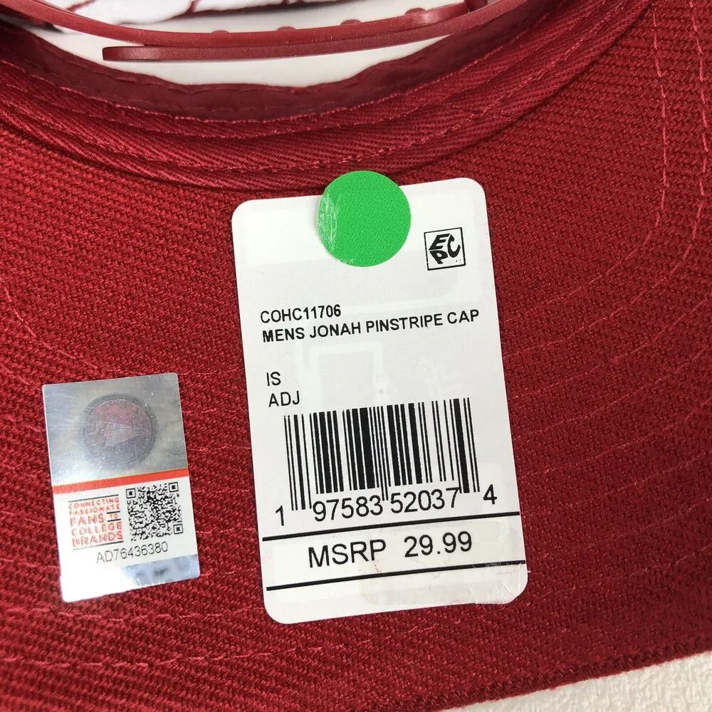 Iowa State Cyclones Hat Cap Snap Back White Red‎ Pinstripe NCAA Adjustable NWT